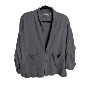 PACT Gray Oversized Sweater Blazer Women's Size Small 100% Organic Cotton